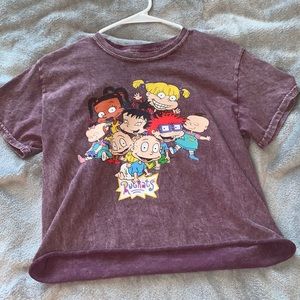 Dusty Maroon Rugrats Cropped T-Shirt
